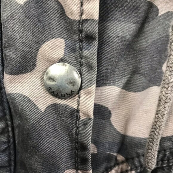 Aritzia Talula Trooper Camo Utility Hood Jacket Military Cotton Drawcord Hoodie - Picture 9 of 14